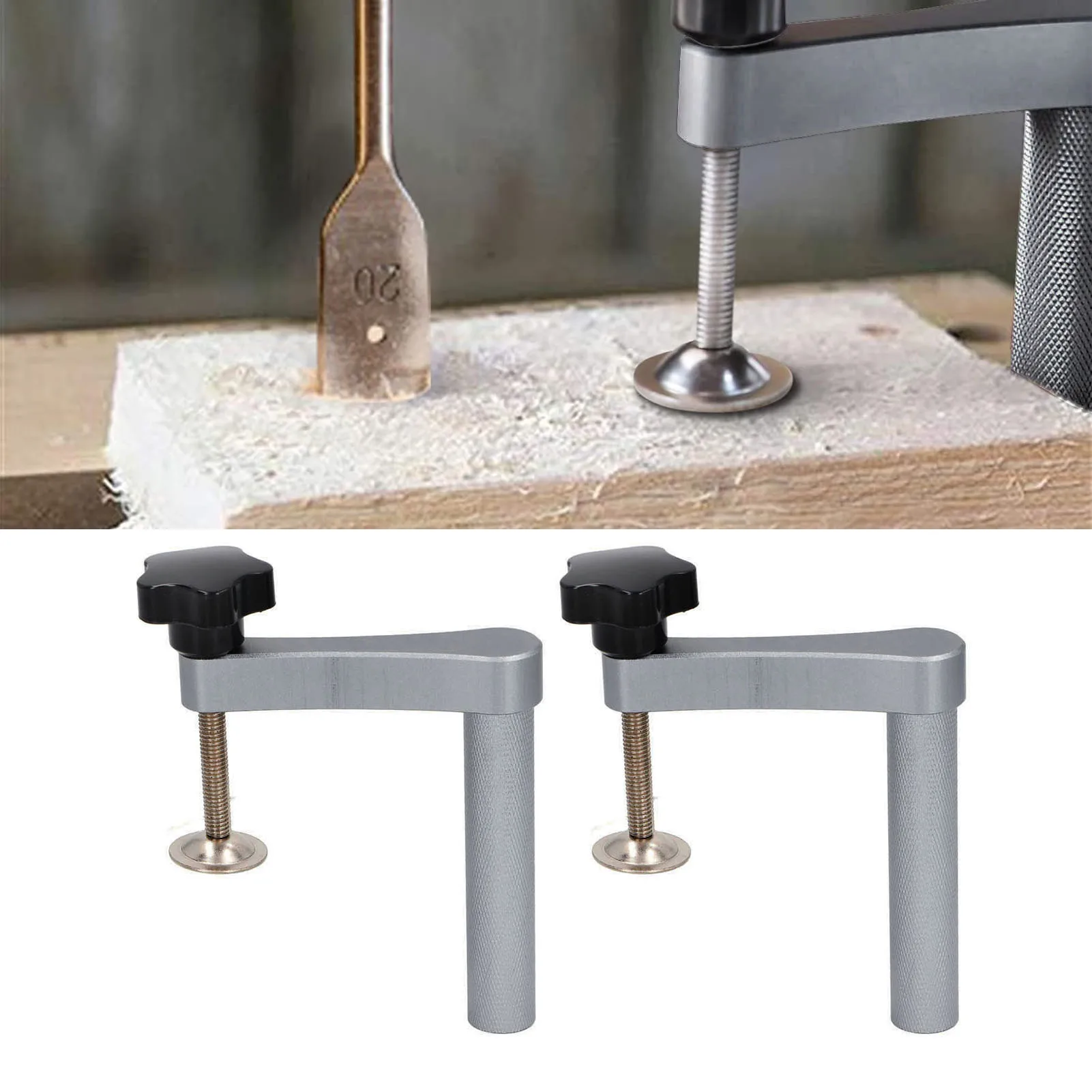

2PCS 20mm Bench Dog Clamps Adjustable Benchtop Quick Clamp Aluminum Alloy Woodworking Desktop Press Hold Down Clamp