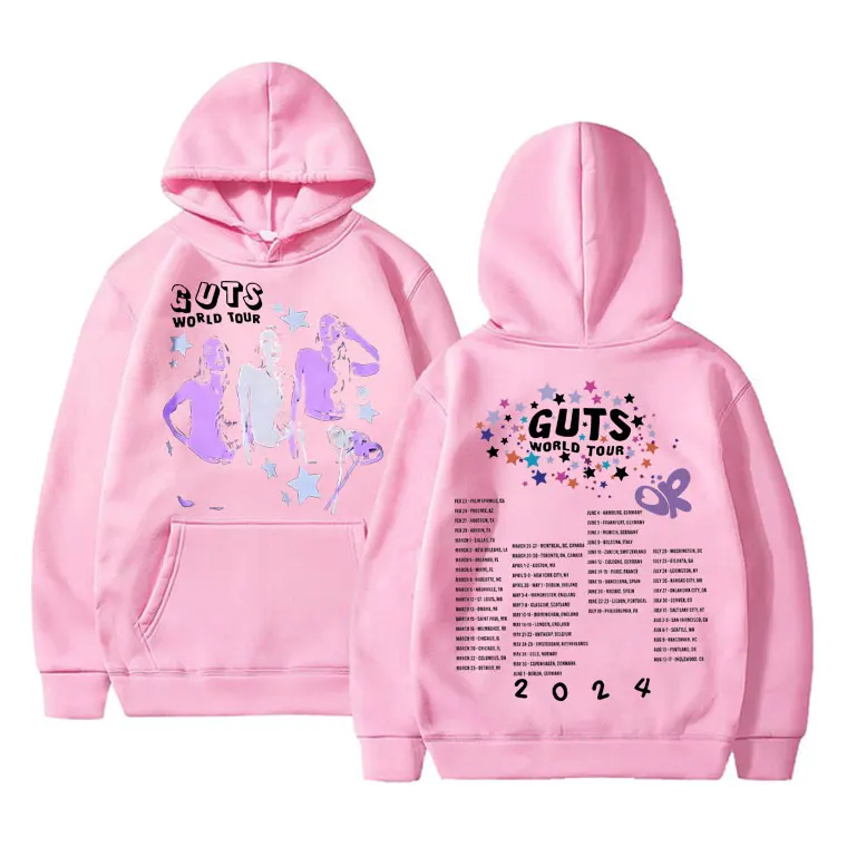 Vampire Guts 2024 World Tour Concert Hoodie Men Women Vintage Hip Hop Sweatshirt Unisex Casual Oversized Hoodies Y2K Streetwear