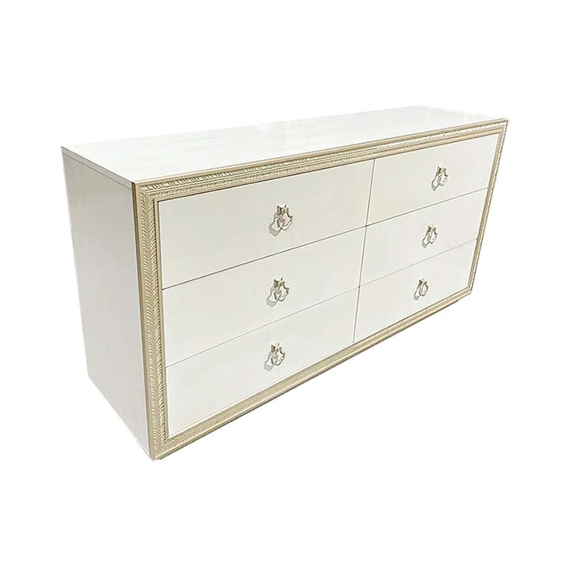 

American light luxury solid wood storage decorative cabinet French engraved dining side living room locker