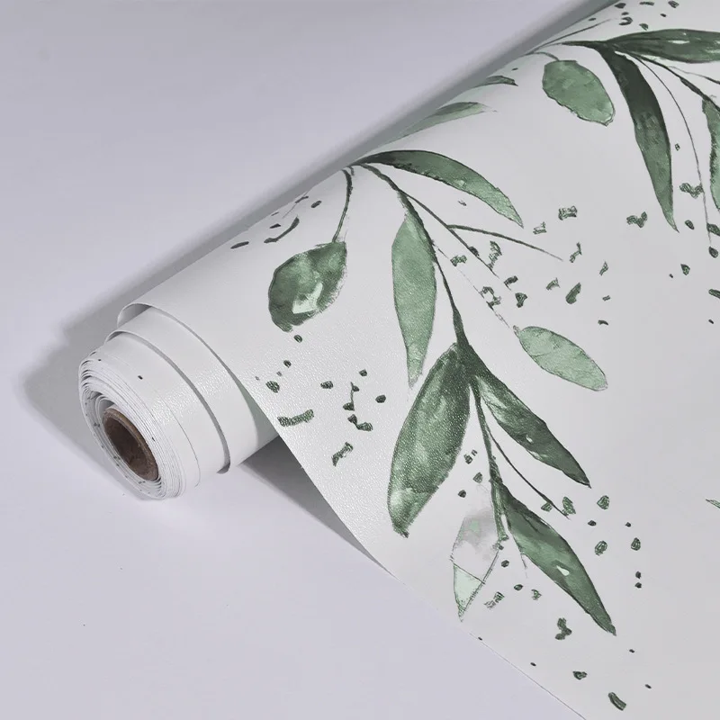 Green Leaf Schälen und Stick Tapete Moderne Selbst Klebe Tapete Floral Kontaktieren Papier Abnehmbare Aquarell Blatt Tapete