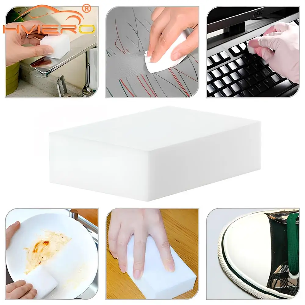 10/20/30Pcs White Sponge Car Eraser Melamine Cleaner Multi-Functional Kitchen Bathroom Cleaning Tools Decontamination Device