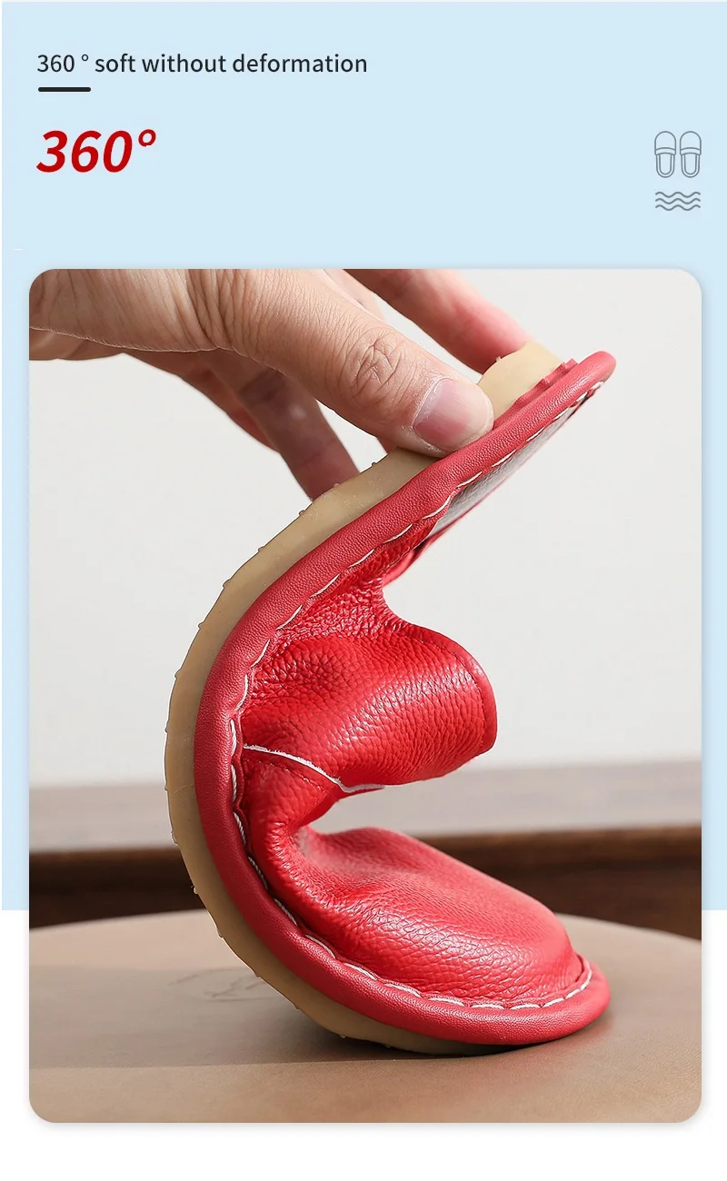 Genuine Leather Slippers All Seasons Men's Autumn Winter Room Slides Shoes Home Concise Couple Slippers Man Indoor Scuff Shoes
