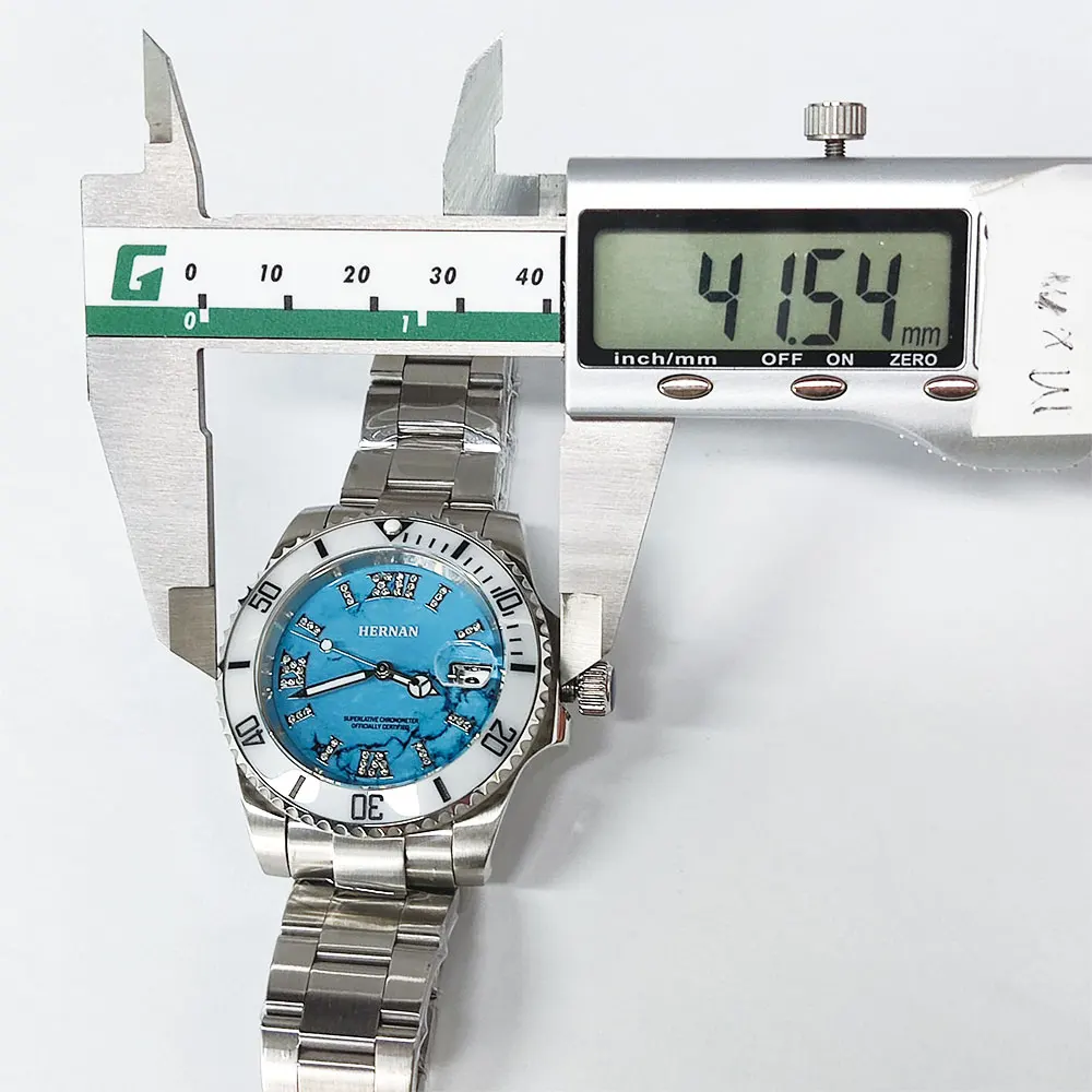 Reloj personalizado para hombre de 41,5mm NH35 movimiento mecánico automático reloj de buceo para hombre cristal de zafiro logotipo personalizable