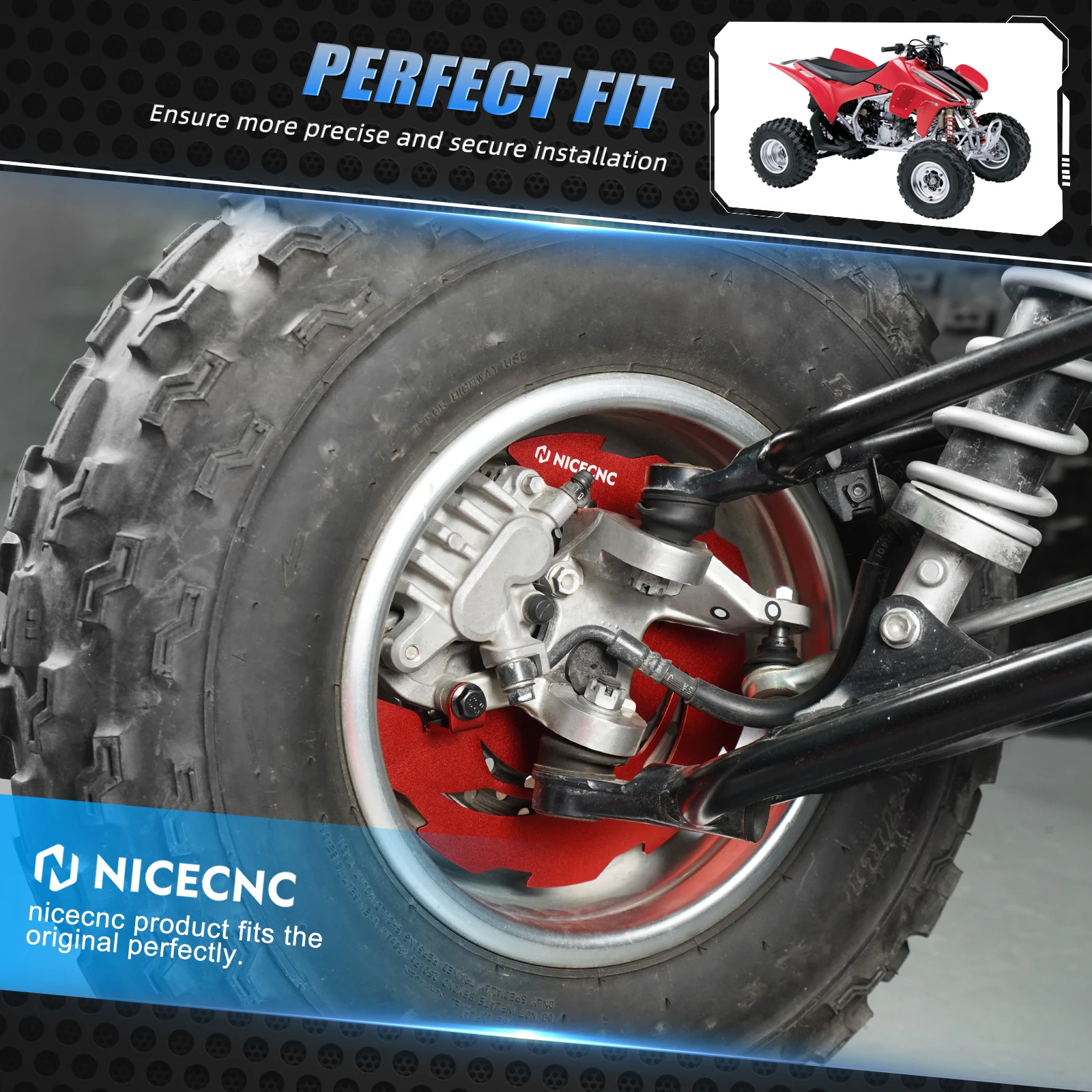 NICECNC For Honda TRX450R 2006-2009 2x Front Brake Rotor Disc Guards ATV For Honda TRX450ER 2006-2014 Aluminum Accessories - view 5