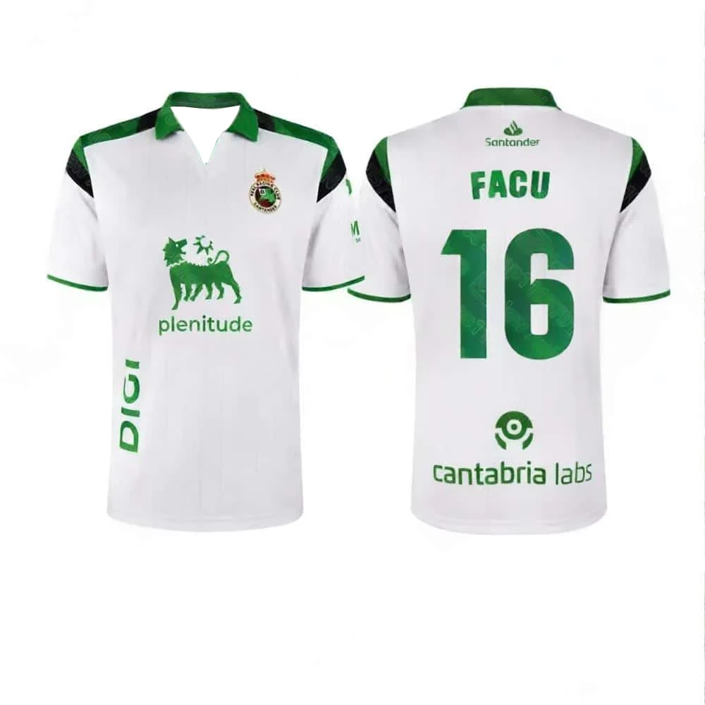 2026-27 Racing De Santander Zabiri # 21 Iñigo Vicente # 10 Schnell Trocknende Sommer-Fußball-T-Shirts für Herren für Training und Heimspiele – Detail 10