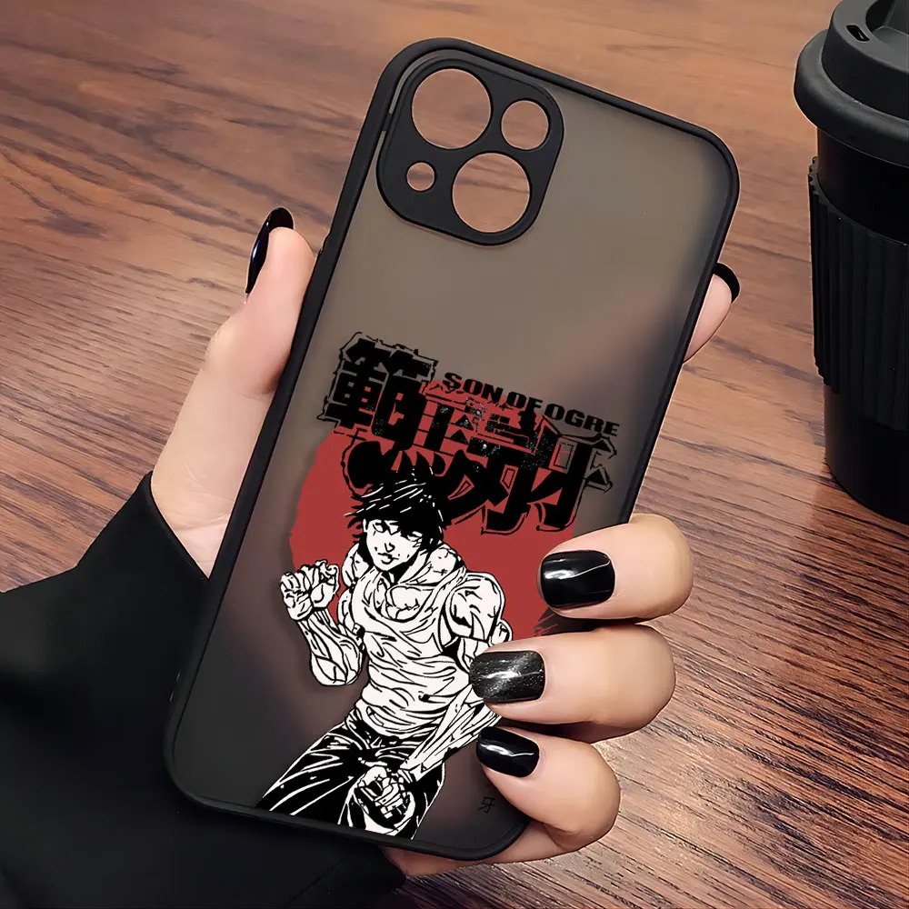 Hot-blood Anime Baki Hanma Phone Case For iPhone 15 14 13 12 11 Mini Pro Max X XR XSMax 7 8 Plus Matte Transparent Back Cover