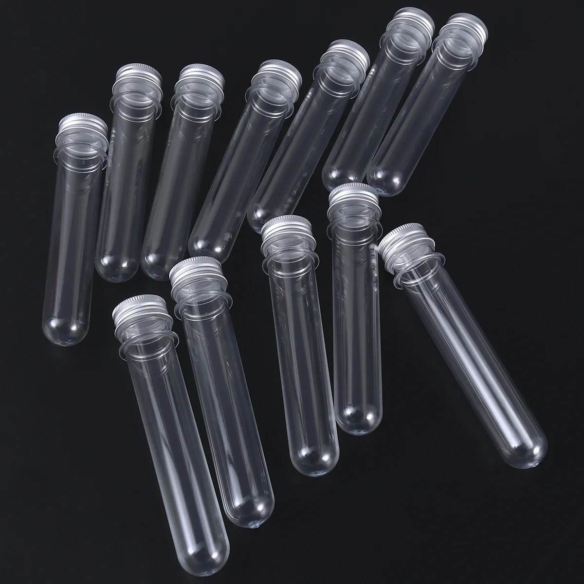 

12Pcs Plastic Test Tubes Screw Cap Durable Reusable Bottles for Liquid Storage Sample Containers Lightweight Clear Easy Clean