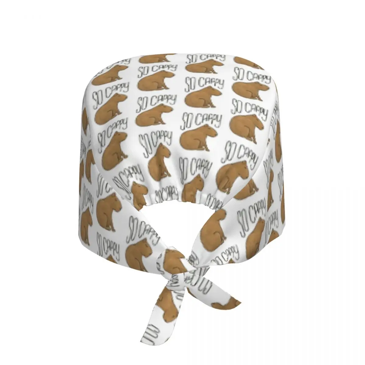 Custom So Cappy Capybara Breathable Scrub Hat Surgical Scrub Caps Unisex Nurse Medical Cap Work Scrubs Hat for Hospital Pharmacy