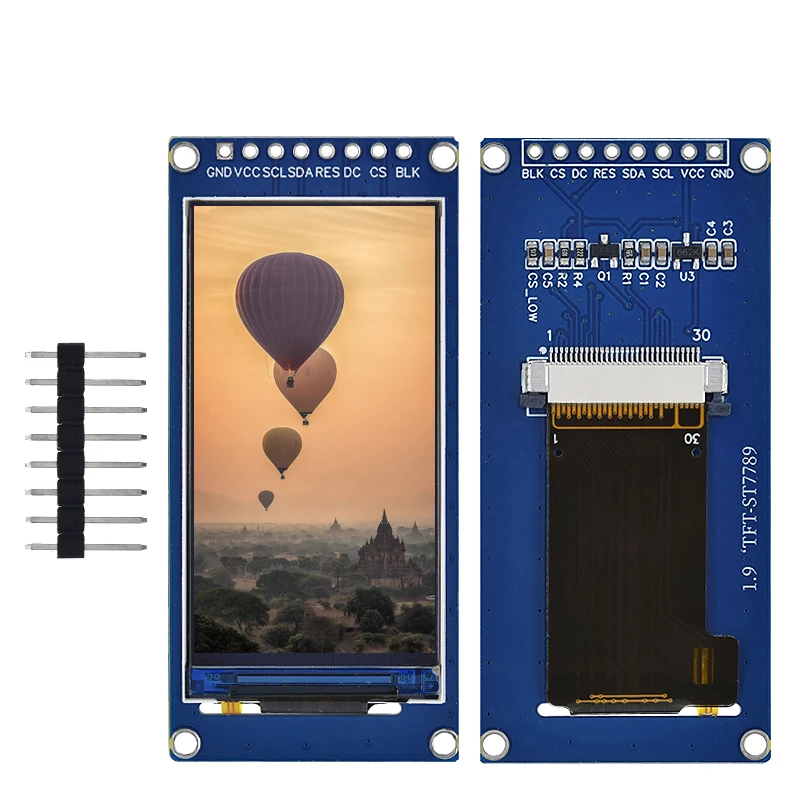 1.9 Inch IPS Full Angle TFT Display Screen LCD Screen Color Display Module SPI Serial Port High-definition 170x320 ST7789