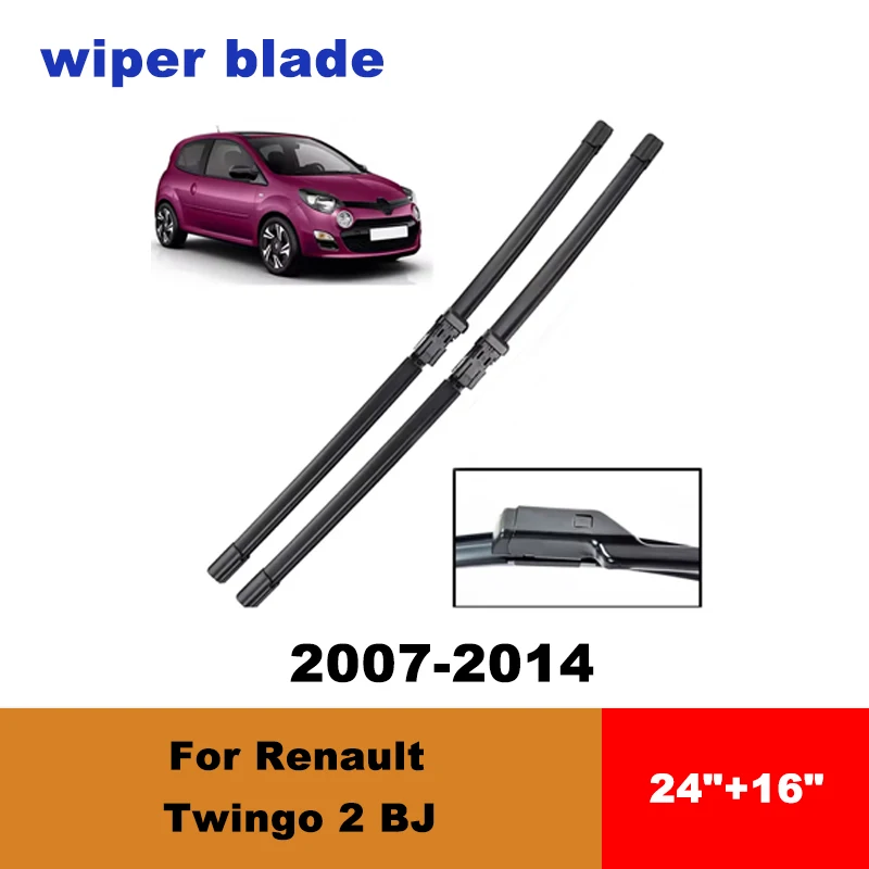 

For Renault Twingo 2 BJ 2007-2014 car front wiper blades silent wiper blades soft rubber windshield wipers accessories