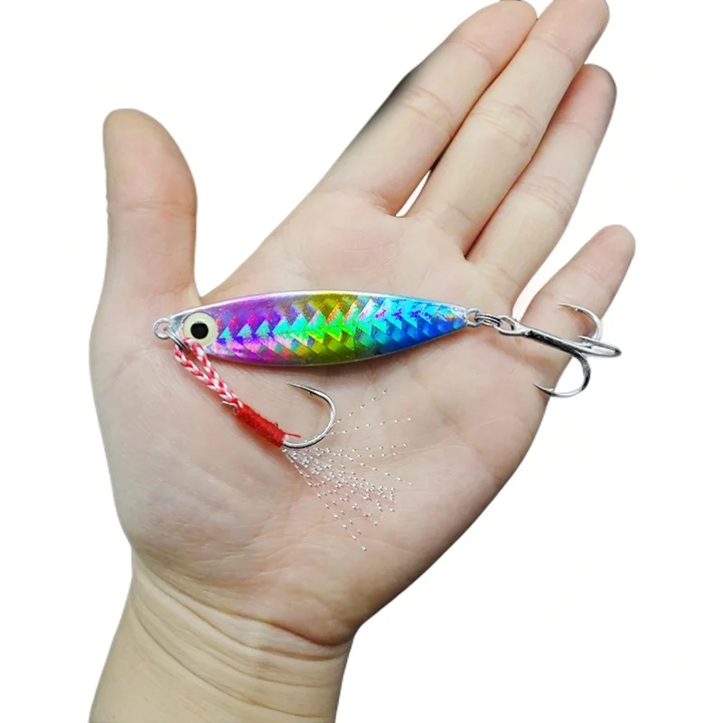 

1 шт., рыболовная приманка с металлической ложкой, лазерная 7 г, 10 г, 15 г, 20 г, приманка для джиговой ловли VIB, свинцовый джиг-воблер, окунь, уличные снасти