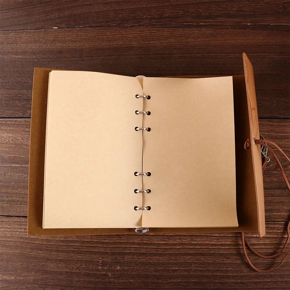 Office Literature Planners Journal Notepad Diary Binder Kraft Vintage Notebook PU Leather Paper Replaceable Spiral Note Book