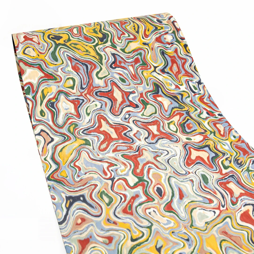 58x250cm Rainbow Agate Engineered Wood Veneer for Furniture Cabinets Renovation Interior Decoration Panel Design Projects