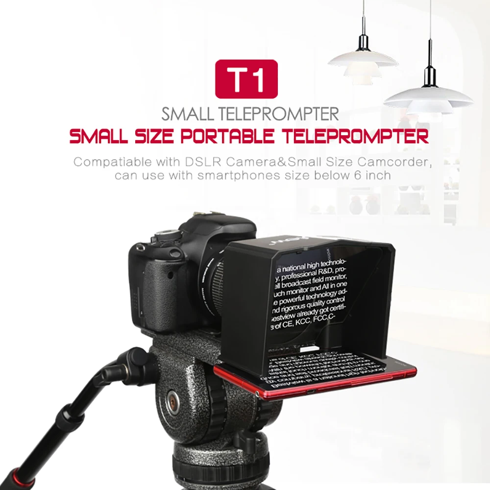 Bestview T1 Smartphone Teleprompter for Canon Nikon  Camera Photo Studio DSLR for Youtube Interview Video Camera