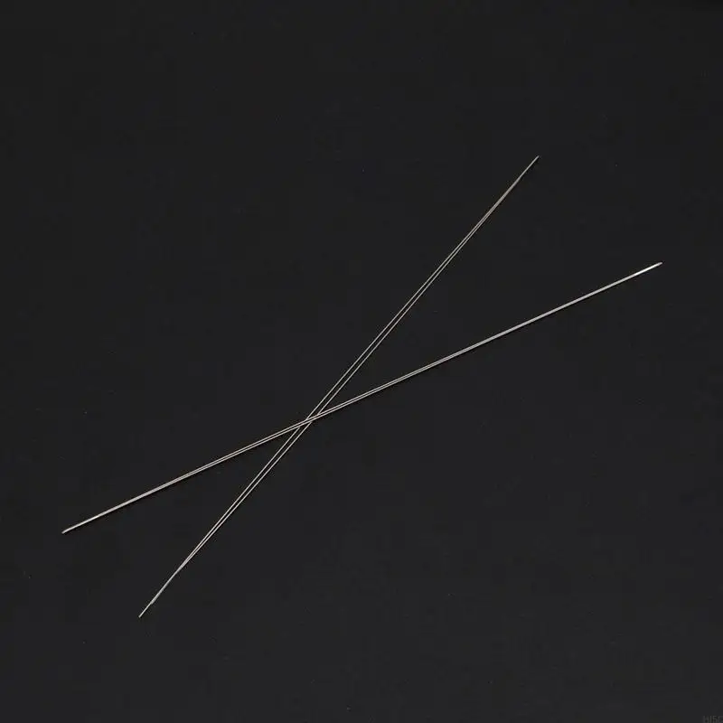 195C 10 Pcs Large Collapsible Bead Needle Big Eye Beading Needles Metal Sewing Needles 12.5cm Threading Needle for Beads