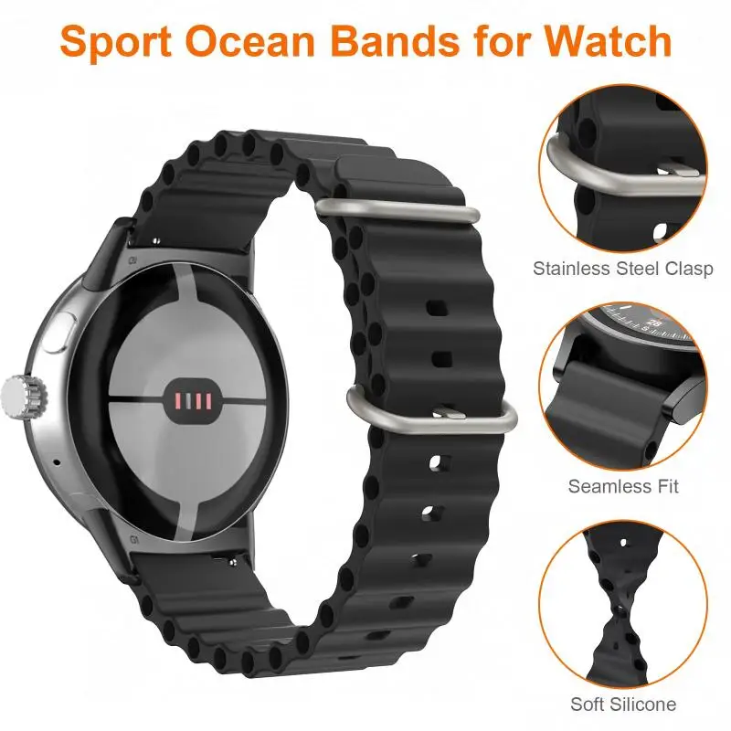 22mm Ocean Loop Band For OnePlus Watch 3 2 2R Sport Silicone Strap Bracelet For Oppo Watch 4Pro X X2/OnePlus 46mm Wristband Belt