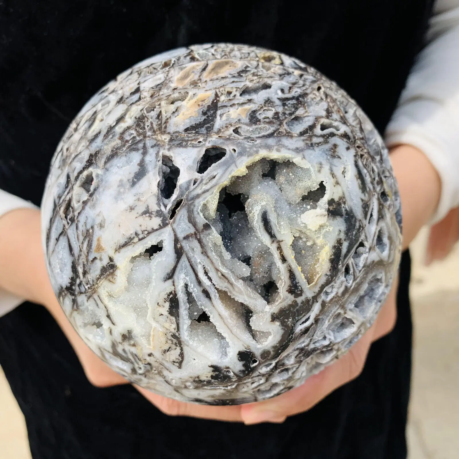 Natural Formed!Sphalerite Ball,Quartz Crystal Gray Ore Ball, Mineral, Reiki, Repair, Degaussing