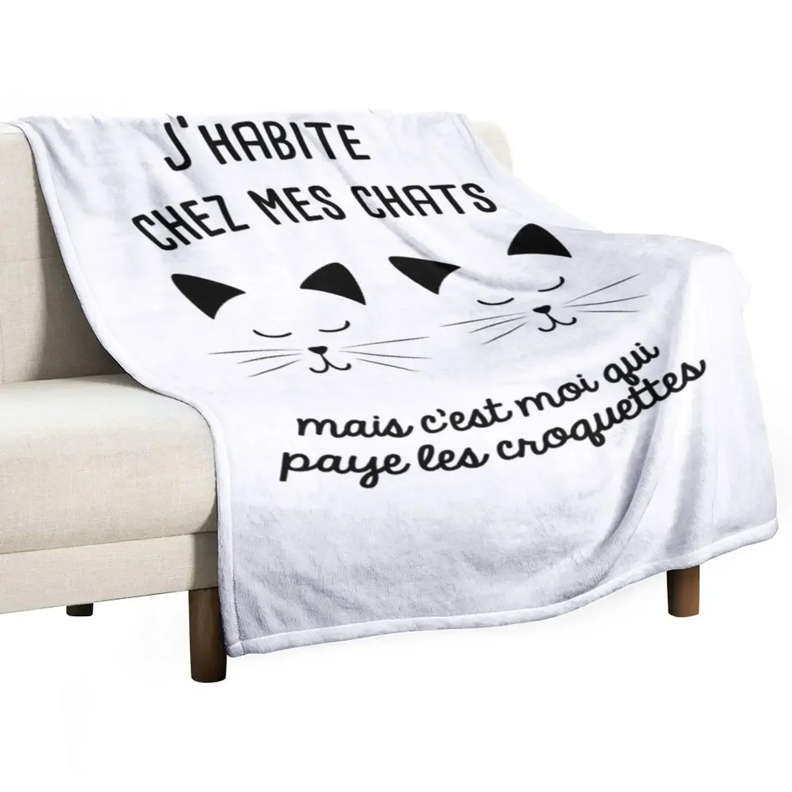 

I live with my cats Throw Blanket Warm Decorative Throw Extra Large Throw Soft Plaid Blankets