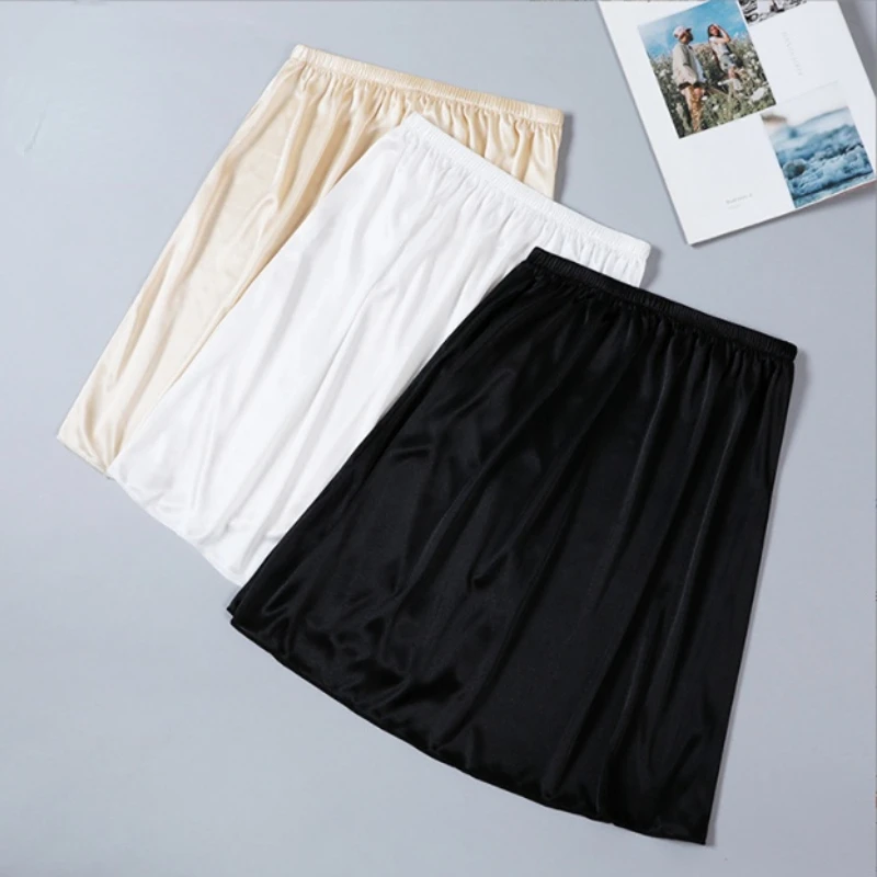 Summer Women\'s Intimates Casual Mini Lined Skirts Elastic Slips Underskirt Ladies Basic Half Petticoat Intimates Sleepwear