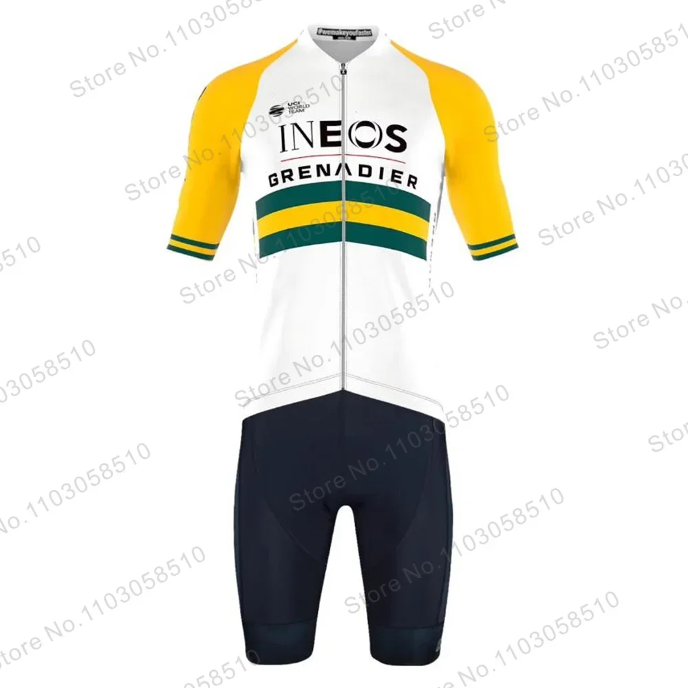 Cycling Clothes Ineos Men's Jersey Suit Road Bike Uniform Bib Mtb Male Clothing Jacket Short Pants Man Cycle Spring Summer 2023