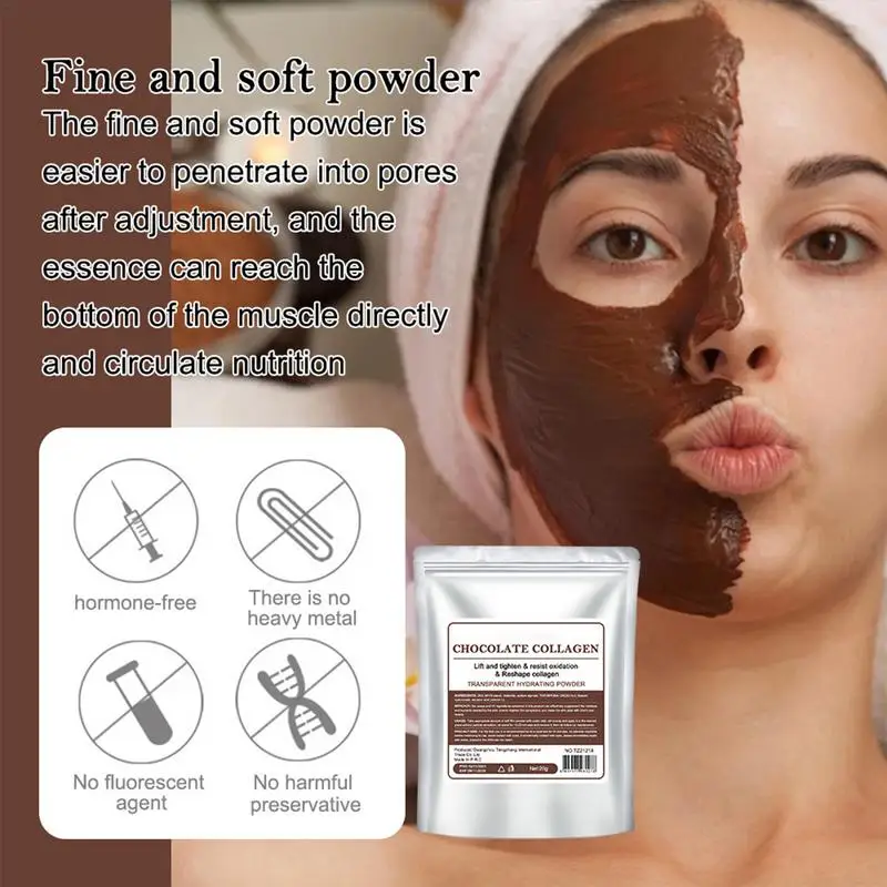 

Jelly Masque Powder For Facial Peel Off Face Masque Hydrating Brightening & Nourishing Rubber Masque Powder With Chocolate