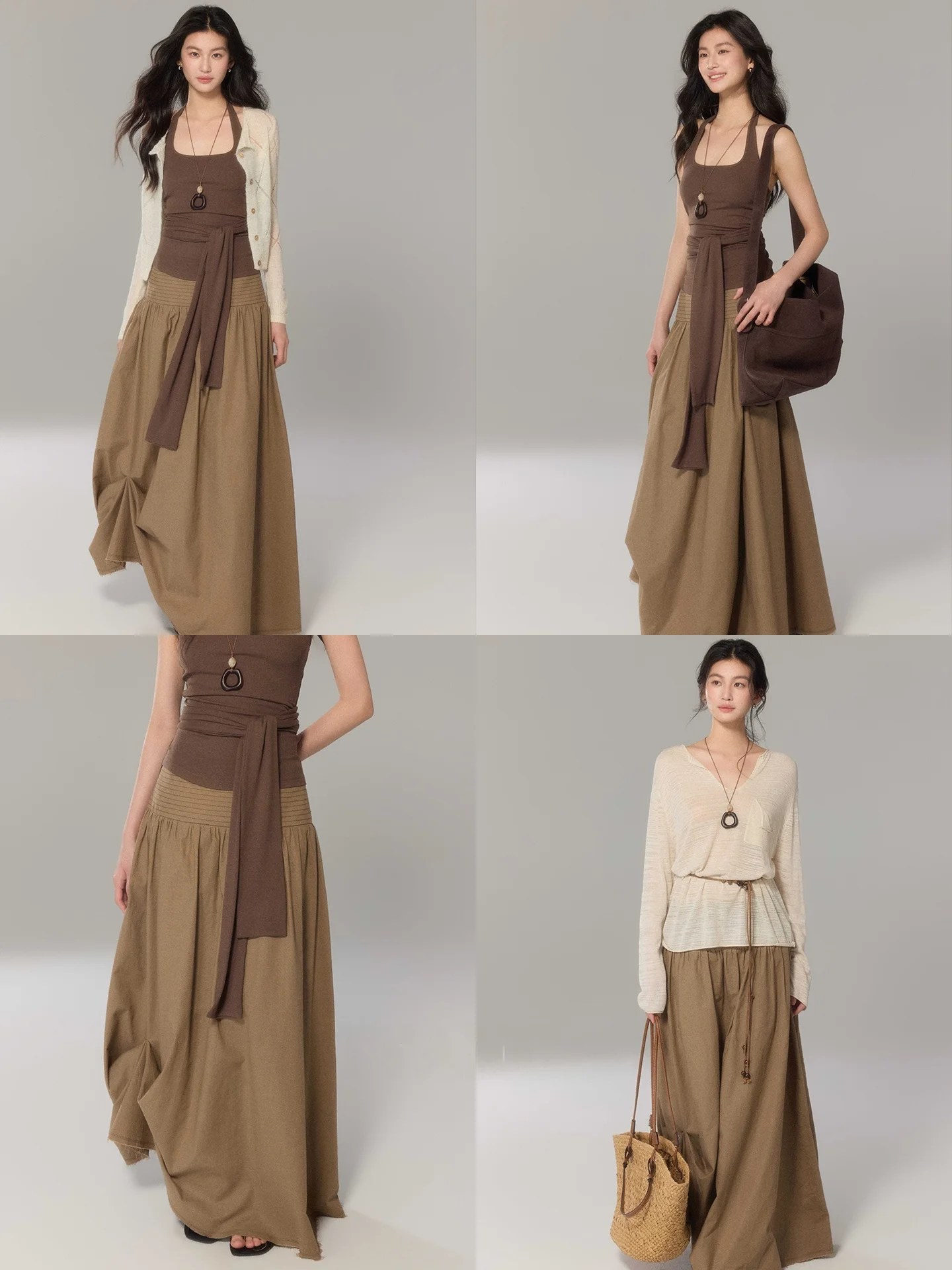 

Асимметричный плиссированный топ на бретельках и юбка: комплект для женщин, весенняя коллекция, дышащий, с высокой талией, короткий, L