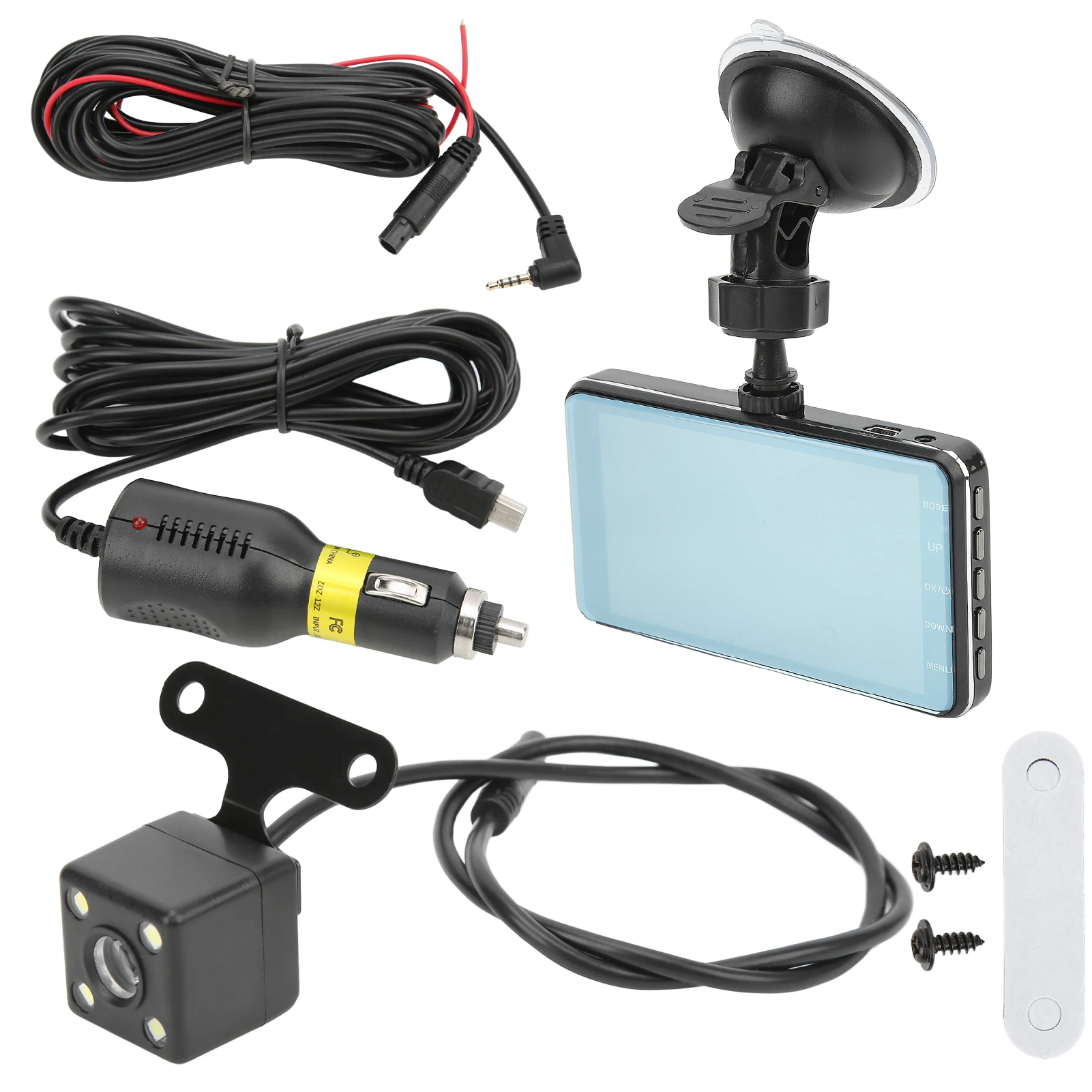 

Front and Rear Dual Lens Dash Camera Car Driving Recorder Loop Recording JPEG Photo Format Motion Detection for Driving