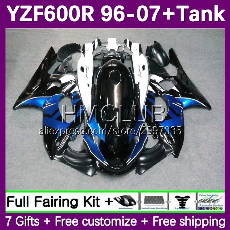 Fairing +Tank For YAMAHA YZF600R Thundercat YZF-600R 125No.36 YZF 600R 96 97 98 99 01 2002 2003 2004 2005 2006 2007 Blue black