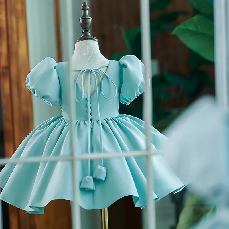 Girls' Birthday Dress Puffy Princess Dress High-End Elegant First Birthday Children's Baby Girl Piano Performance Dress Host
