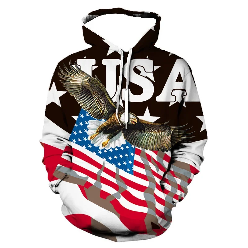 

Fashion Cool Men's Hoodie 3D Printed Hoodie Limit Edition Trend American Flag Eagle Men Sportswear Kids Casual Unisex Pullover01