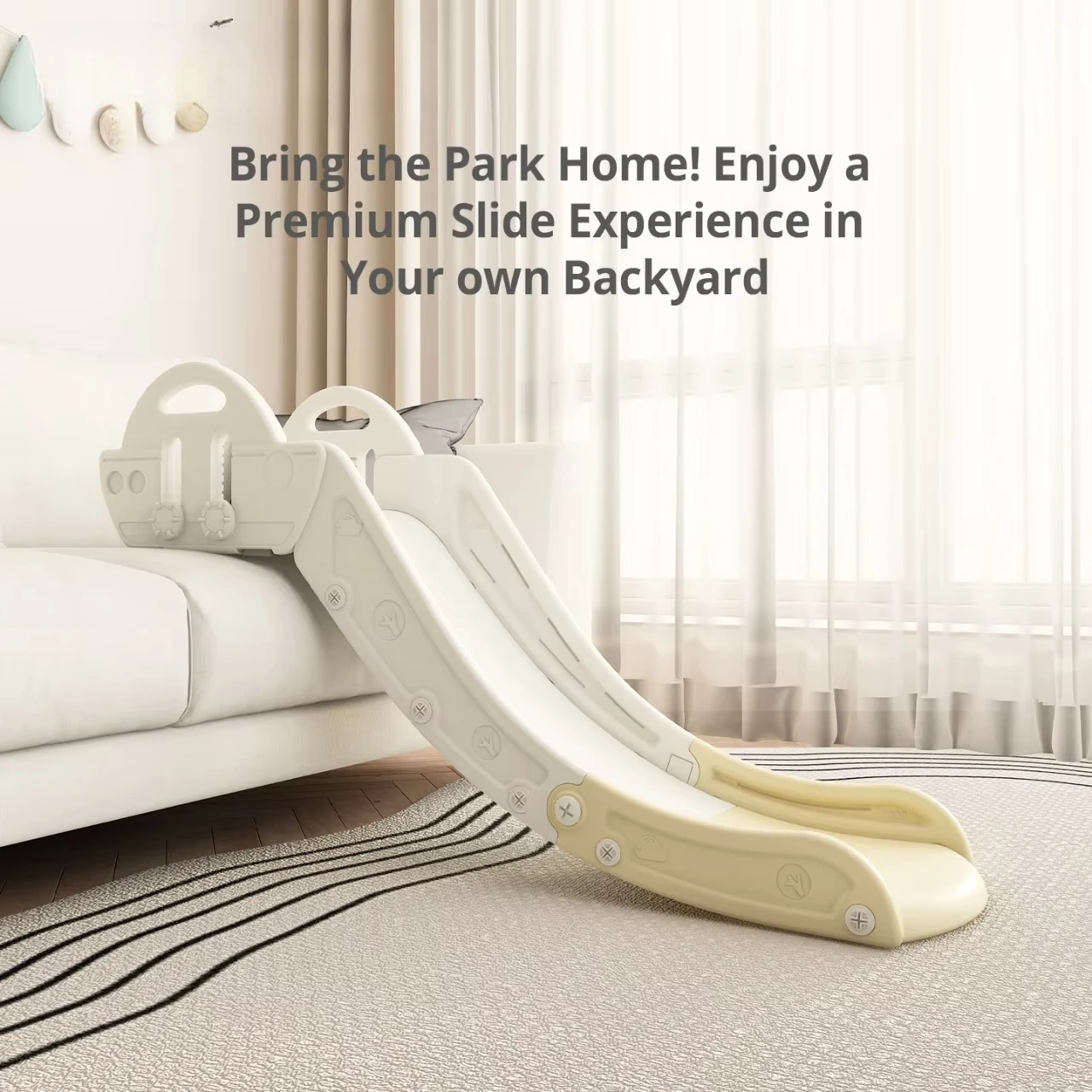 Three-in-one multi-purpose indoor baby slide, suitable for beds, sofas, stairs, no-climbing design, easy to play