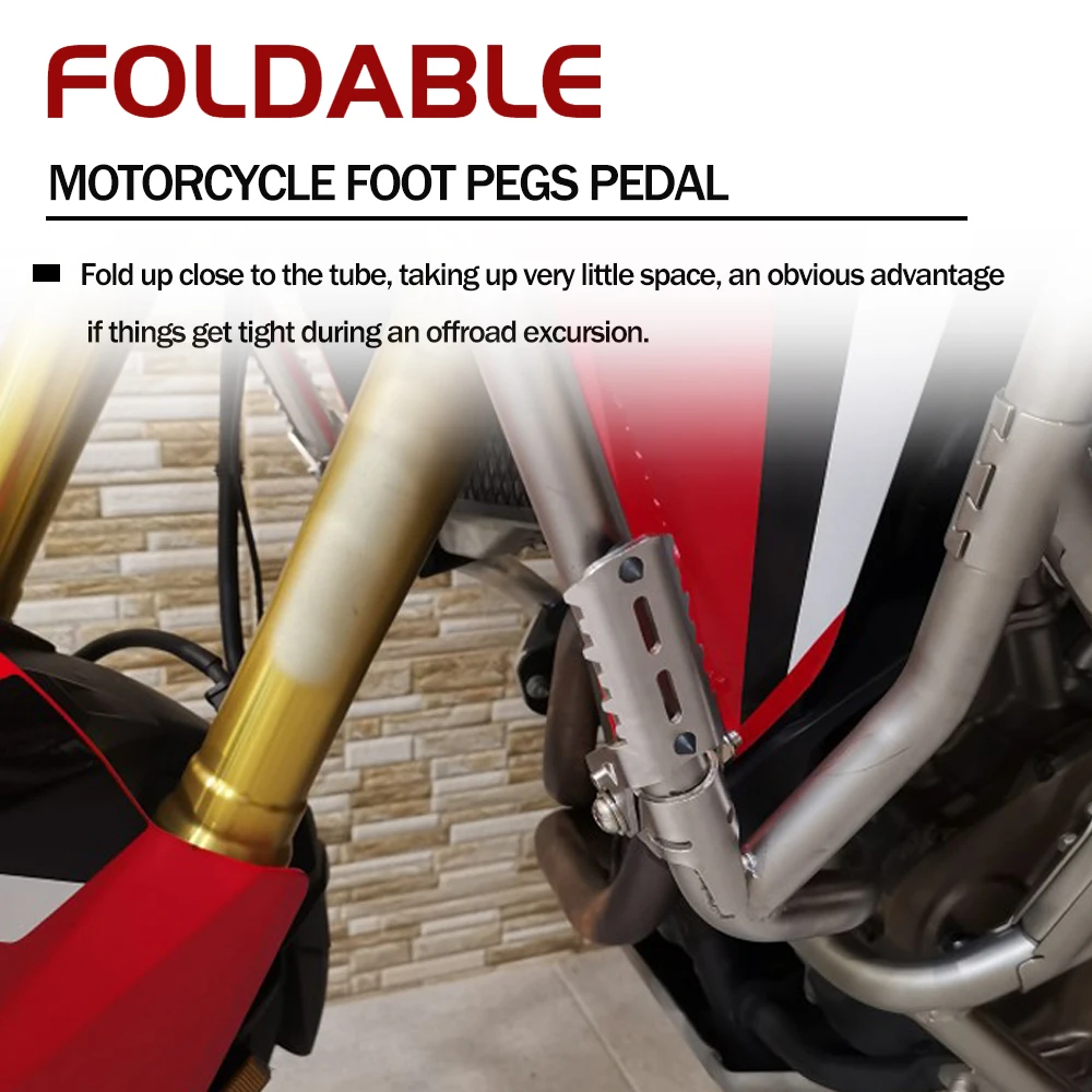 Motorcycle Highway Front Foot Pegs Folding Footrests Clamps 22-25mm Footpeg For Honda CRF1100L CRF1000L ADV CB500X CB400X CB500F