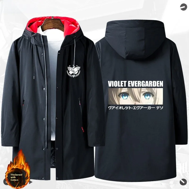 Violet Evergarden Anime Long Cotton Jaet ex Outerwear Youth Faion Winter Polyester Fiber Stand Fit Casual Wear