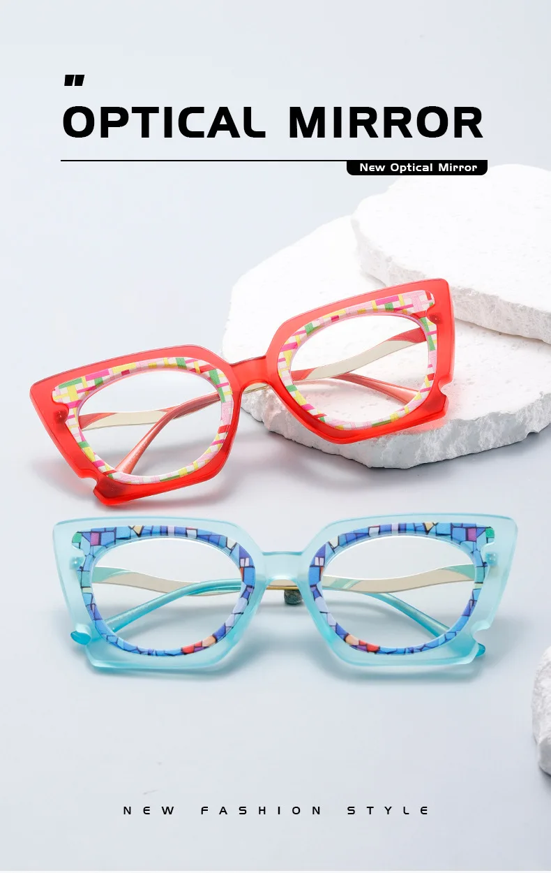 Retro Dicken Rahmen Runde frauen Presbyopie Brille Mode Anti Blau Licht Lesen Brillen Optische Verordnung Brillen – Detail 1