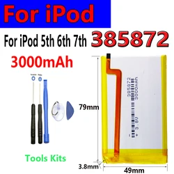 385872 SSD HD Upgrade 3000mAh Battery For iPod 5th Gen Video 30gb iPod 6th Gen Classic 80gb 120gb 7th Gen 160gb Batteries