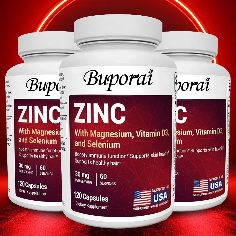 Zinc with Magnesium, Vitamin D3, Selenium - Boosts Immune Function, Promotes Healthy Skin, and Promotes Bone Marrow Health