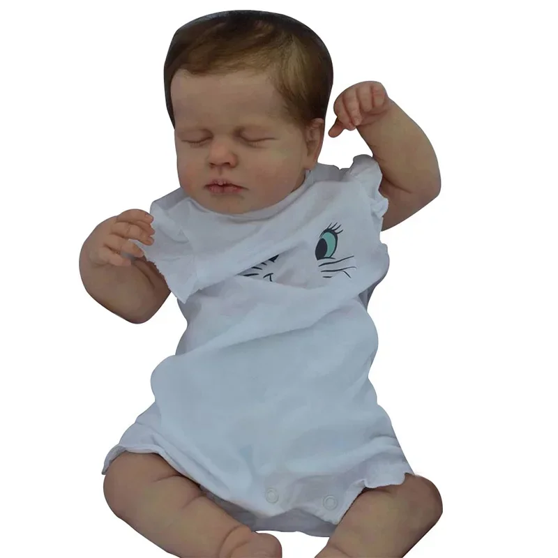 49cm Full Vinyl Body Waterproof Or Soft Cloth Body Doll LouLou 3D Skin Painted Visible Veins Lifelike Toy Gift