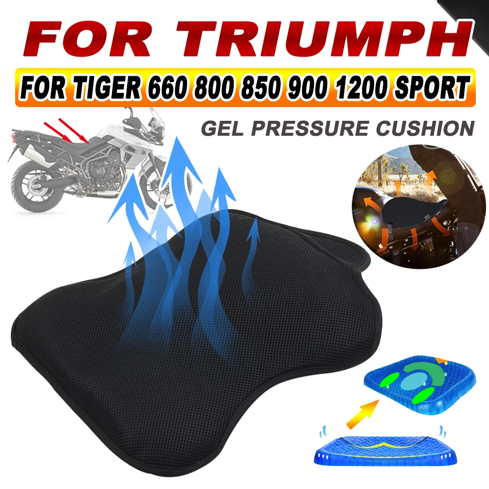 2023 For Triumph Tiger 660 800 850 900 1200 Sport Tiger Motorcycle Accessories Breathable Pressure Relief Gel Cushion Seat Cover