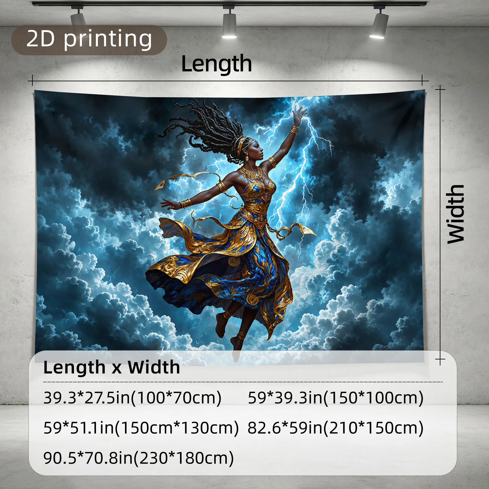 Large Size Goddess Tapestry Wall Hanging Mythological Storm Cloud Boho Art Bedroom Decor Print Decorative Room Poster