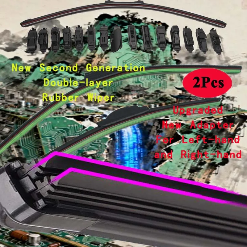 

For Volvo XC40 SUV 536 AWD 2017 2018 2019 2020 2021 2022 Red Blue Car Window Brush Double Rubber Windshield Wiper Blade