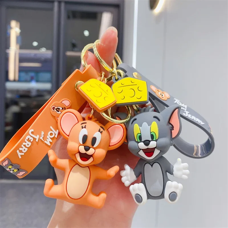 Tom e Jerry Cartoon Anime Figure PVC bambola portachiavi borsa portachiavi ornamento accessori giocattoli per bambini regali di compleanno