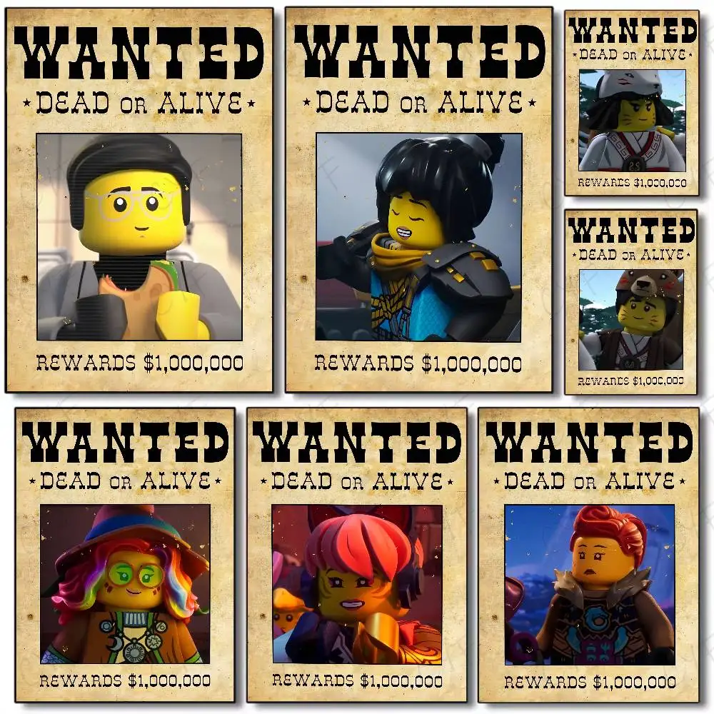 

Cartoon L-LEGO N-Ninjago Poster Waterproof Vintage Movie Posters High Quality Wall Art Print For Room Decor Gift