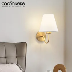 LED Retro Wall Lamp E27 Minimalist Creative Fabric Decorative Lamp Bedroom Hotel Bedside Study Indoor Household Lighting Fixture