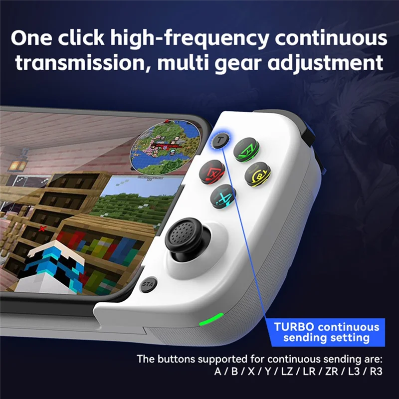 L53A-D3 Wireless Dehnbar Game Controller Bluetooth 5,0 Handy Gamepad Controller Für Xiaomi Android IOS Schwarz