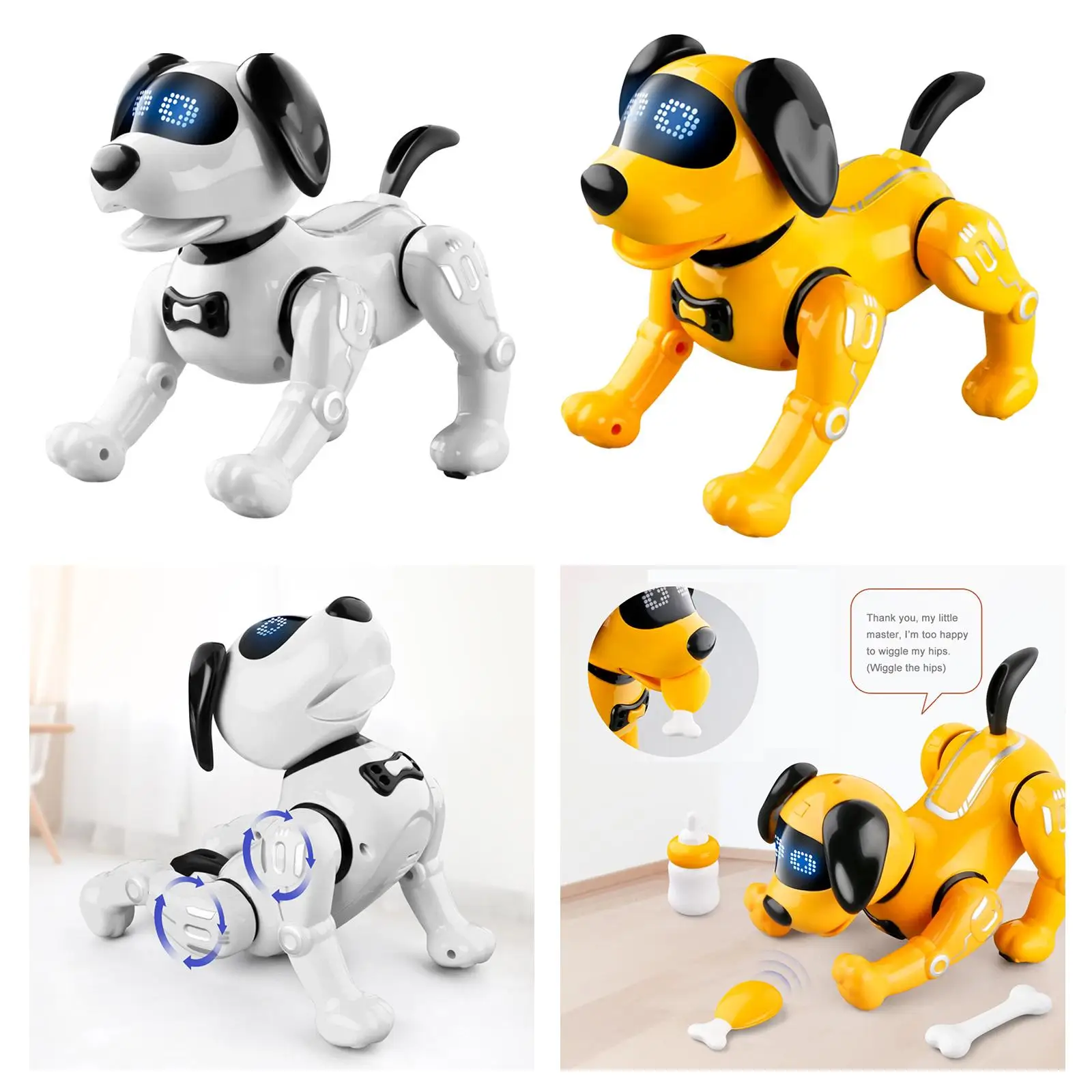 Chien robot télécommandé, chien RC, animal de compagnie mignon, jouets tactiles