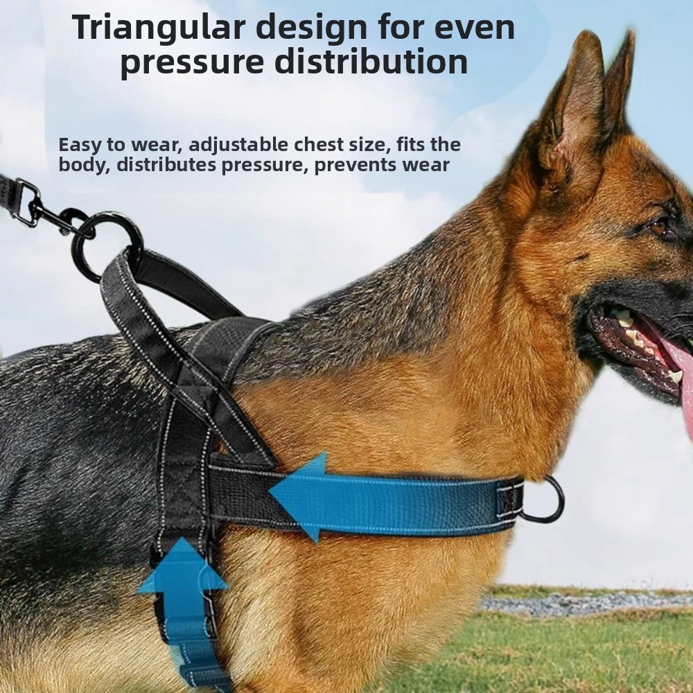 New Nylon Dog Harness Distributes Force Evenly Handle Feature Large Dog Harness Adjustable Soft Pet Training Vest Pet Supplies