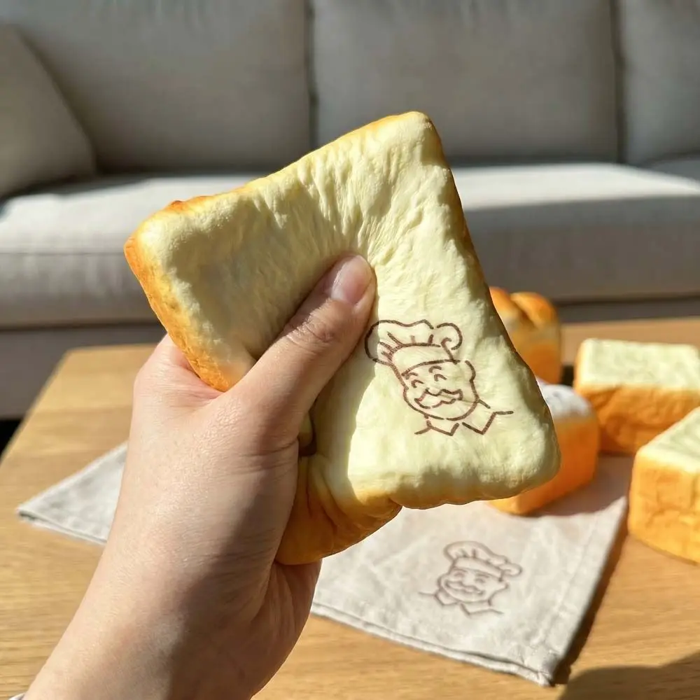 Moist Thick Simulated Bread Toast Squeeze Slow Rising Finger Suction Grandpa Toast Squishy Foam Soft Texture Sensory Fidget
