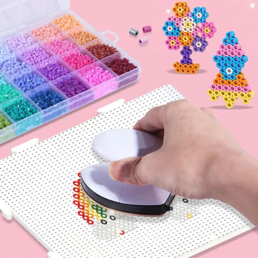 colorful-bean-splicing-material-package-diy-pegboard-sheets-iron-on-bead-craft-kit-ironing-paper-iron-handicraft-kit-gift
