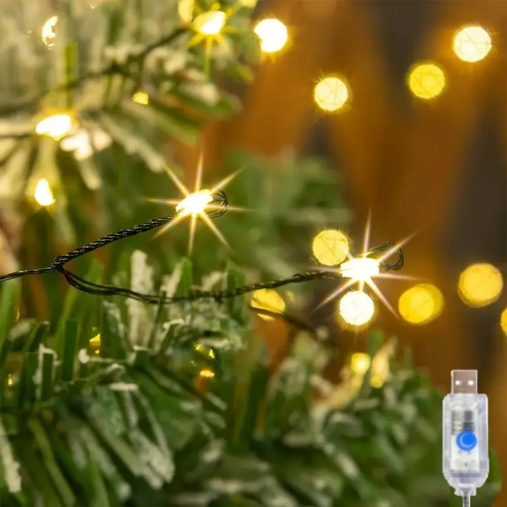 USB Dark Green LED Firecracker Light with 8 Flashing Modes for Decorating Christmas Trees, Ceilings, Bedrooms, windows