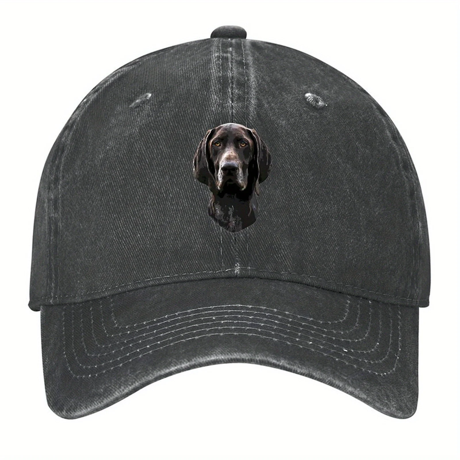 German Shorthaired Pointer Dog Head Baseball Cap Vintage Polyester Adjustable Snapback Casual Hat for Men Women view 2